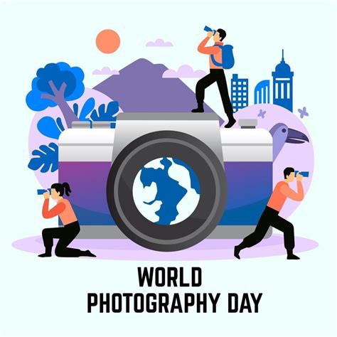 Hugh morton showing his camera to a child. PrintHand drawn world photography day illustration ...