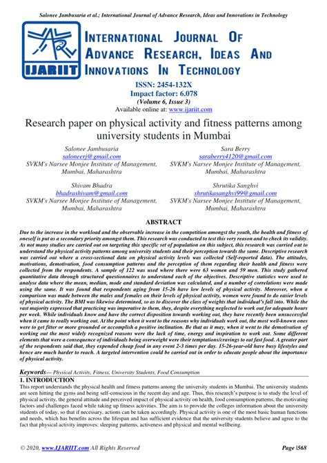 (PDF) Research paper on physical activity and fitness ...