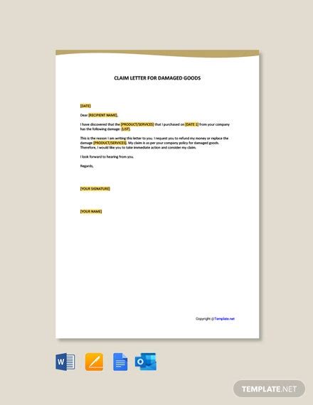 Whenever a customer or client is dissatisfied with a product or service, they usually express it by writing a formal letter to the company. Claim Letter for Damaged Goods Template [Free PDF ...