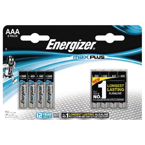 Energizer Max Plus Aaa Batteries Pack Of 8 E301322500