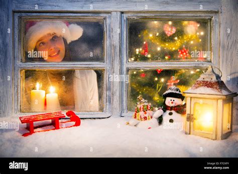 Atmospheric Christmas Window Still Life Stock Photo Alamy