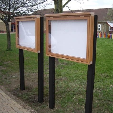 Freestanding Recycled Plastic Locking Notice Board Modern Outdoor