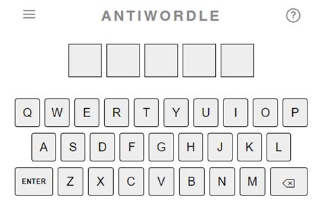 Antiwordle Game 🕹️Don't guess the word  Games like Wordle