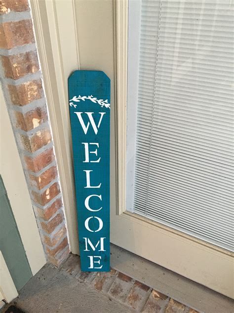 Welcome 1 Board Door Leaner Etsy