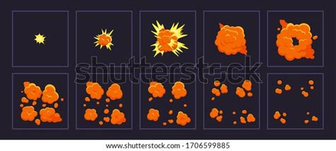 Cartoon Motion Explosions Animated Explosion Shot Stock Vector Royalty