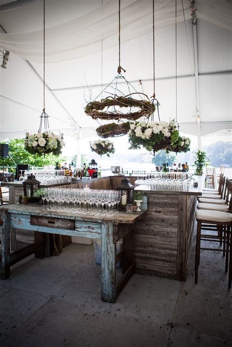 Farm to table decor with free shipping. Main bar at "Farm to Table" theme wedding -- At the wedding of Jack Leslie and Caroline Pech in ...
