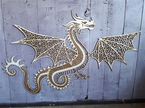Dragon Dragon Art Wood Wall Art Living Room Wall Art Wall Etsy