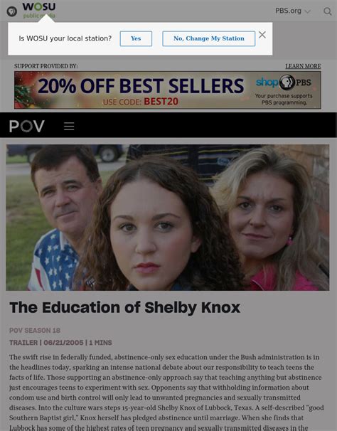 The Education Of Shelby Knox Lesson Plan The History Of Teaching About