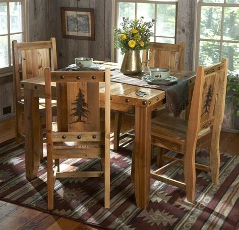 A wide variety of rustic chairs set options are available to. Rustic Kitchen Table Set - Country Western Log Cabin Wood ...