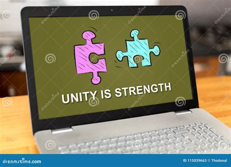 Unity Concept On A Laptop Stock Image Image Of Success 115039663