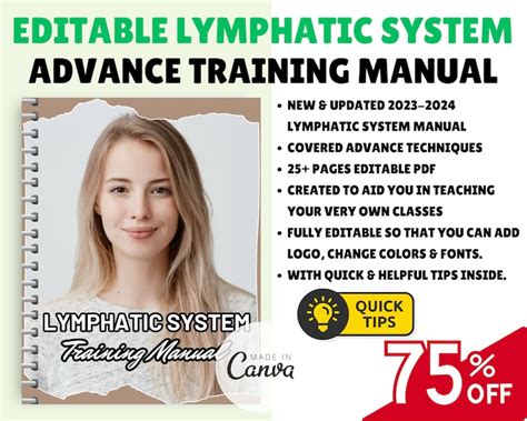 Lymphatic System Training Manual Canva Editable Course Ebook Tutorial
