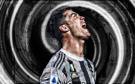 Download Wallpapers 4k Cristiano Ronaldo Black Grunge Background