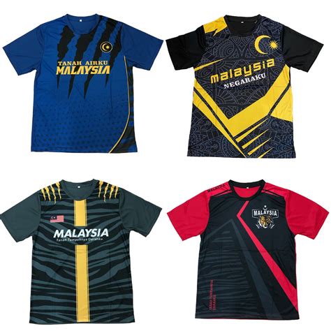Hot Item Baju Sukan Baju Jogging Jersey Malaysia Unisex Full Print Lelaki And Perempuan