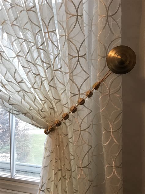 Chocolate Kenney 99817 Small Bead Rope Window Curtain Tieback Home Home