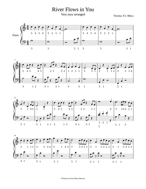 River Flows In You Very Easy Sheet Music For Piano Solo