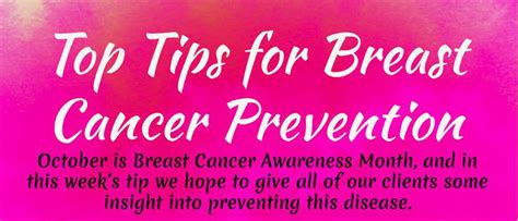 Infographic Top Tips For Breast Cancer Prevention Econugenics Blog