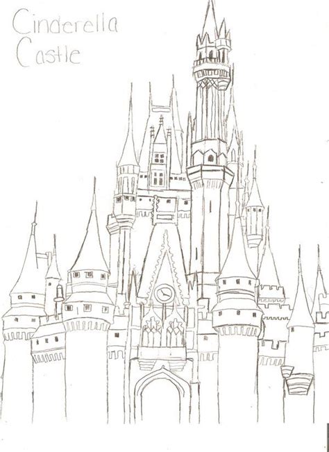 Draw two lines at the bottom of that shape. Cinderella Castle by leaangel19 on DeviantArt | Castle ...