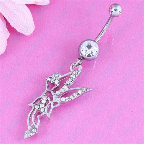 Dangle Angel Belly Ring Fashion Women Body Piercing Jewelery Belly Button Ring Accessories 14g