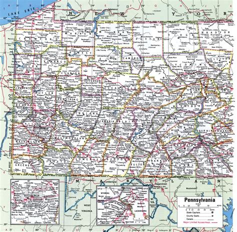 Pennsylvania Counties State Wall Map By Compart The M