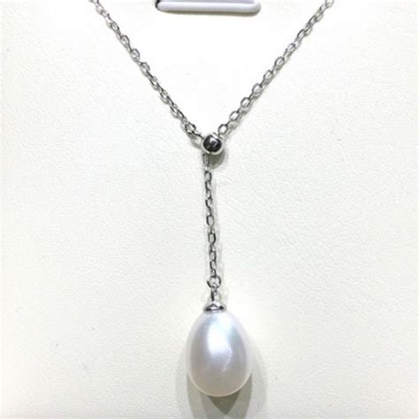 Freshwater Pearl Oval Lariat Drop Necklace T For Her