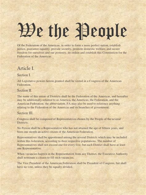 United States Constitution Printable Version