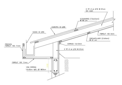 Eaves And Roof Constructive Structure Cad Drawing Details Dwg File Cadbull