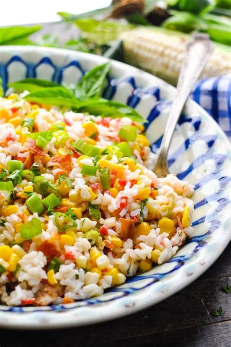 Rice Salad With Corn Bacon And Pimentos Recipe In 2020 Rice Salad