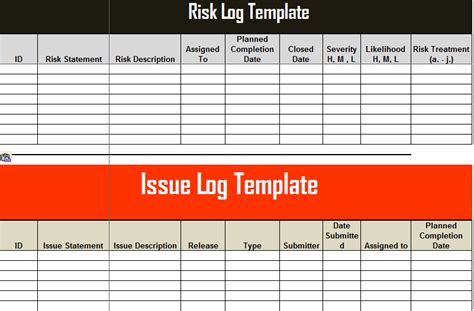 It is a permanent record of project issues. Risk and Issue Log Template Excel | Project management ...