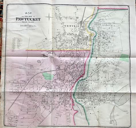 Pawtucket Map Original 1870 Rhode Island Atlas Map Etsy