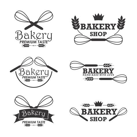 Bakery Logo Template Set With Whisks 702837 Vector Art At Vecteezy