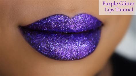 How To Do A Purple Glitter Lip Look Youtube