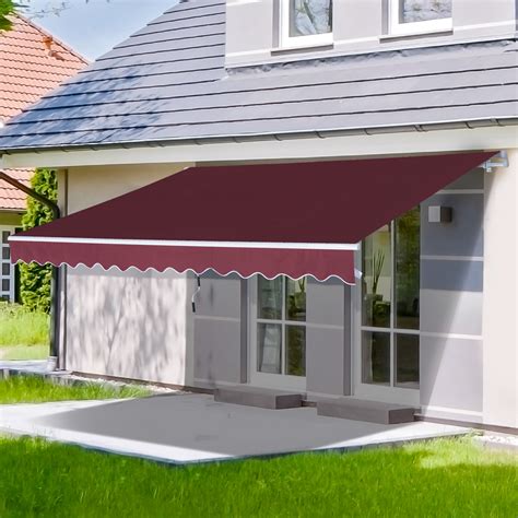 12x82ft Manual Retractable Patio Awning Water Resistant Sun Shade