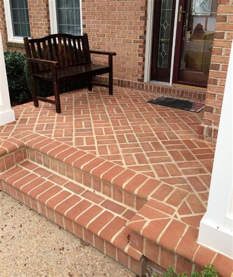 Brick Herringbone Front Entry Resurfaced Traditional Entrance Dc