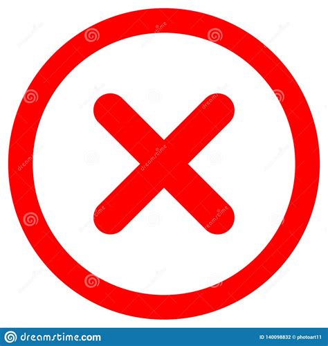Check Marks Red Cross Icon Inside Of Circle Vector Stock Vector