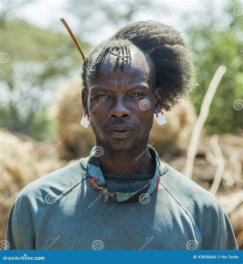 Traditionally Dressed Man From Tsemay Tribe Omo Valley Ethiopia