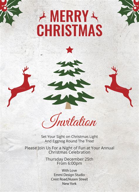 Christmas Invitation Flyer Template Psd Design Editable With Photoshop