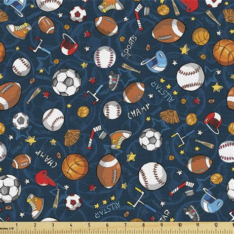 Sport Fabric By The Yard Upholstery Many Basketball Baseball And