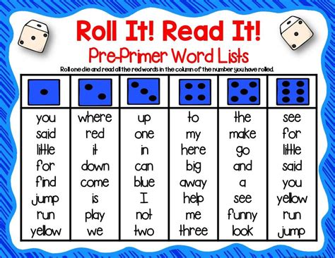 Three Ready Made Pre Primer Sight Word Dice Games For K 2nd Special