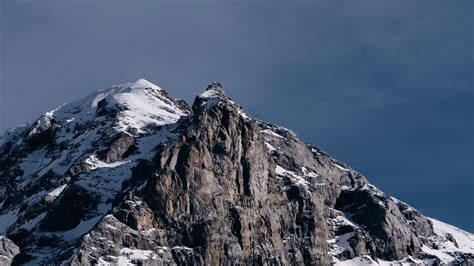 Download Wallpaper 2048x1152 Mountain Peak Snow Landscape Ultrawide