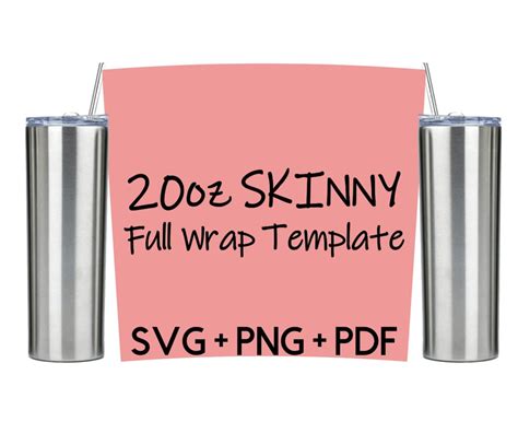 Free 20 Oz Skinny Tumbler Wrap Template