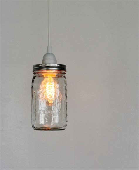 Mason Jar Pendant Lamp Upcycled Hanging Lighting Fixture Etsy