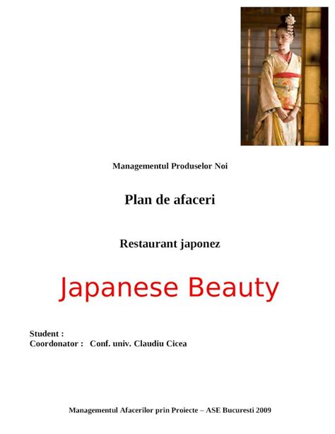 Doc Plan De Afaceri Restaurant Japonez Dokumentips