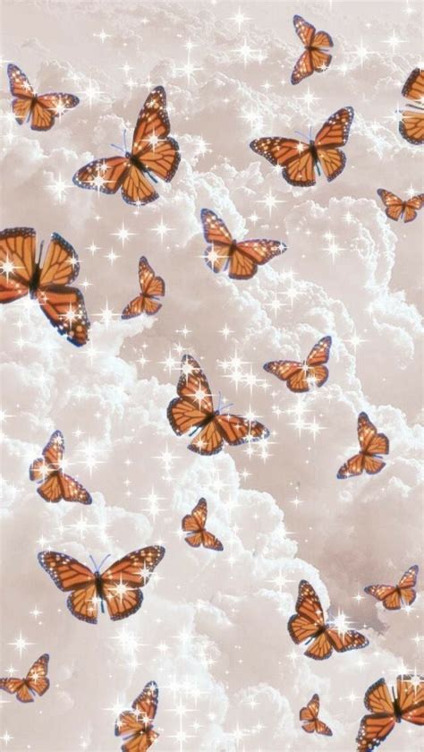 Glittery Cloud Butterfly Wallpaper Butterfly Wallpaper Iphone Iphone