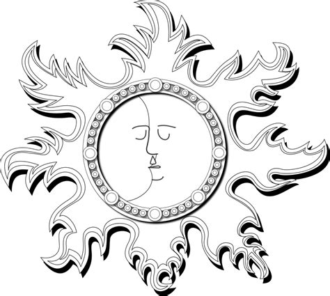 Public Domain Clip Art Image Sun And Moon Outline Id