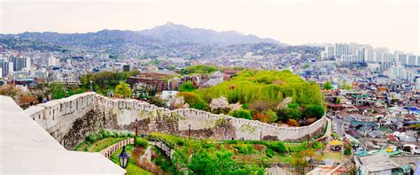 Panorama Shot Of Seouls Old City Wall Seen From Robert Koehler