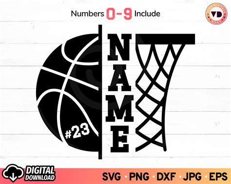 Basketball Net Svg Basketball Split Name Frame Svg Etsy