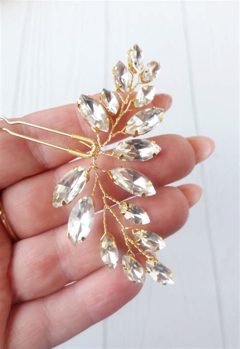 Crystal Hair Pins Bridal Headpiece Branch Hair Pins Bridal Etsy