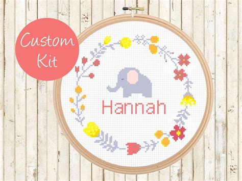 Cross stitch baby boy birth sampler birth announcement | etsy. Baby Name Nursery Cross Stitch Kit - Customizable Girl's ...