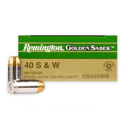 40 Sandw 180 Grain Jhp Remington Golden Saber 25 Rounds Ammo