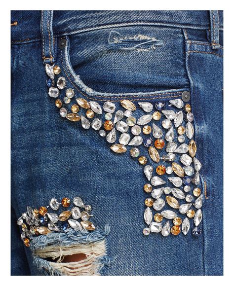 Blank Nyc Denim Rhinestone Embellished Girlfriend Jeans In Bedazzled In